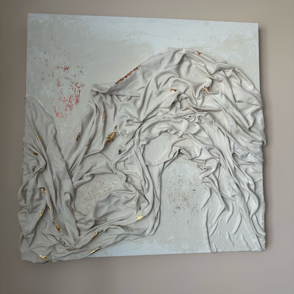 Elegant Abstract Art Piece with Gold Accents